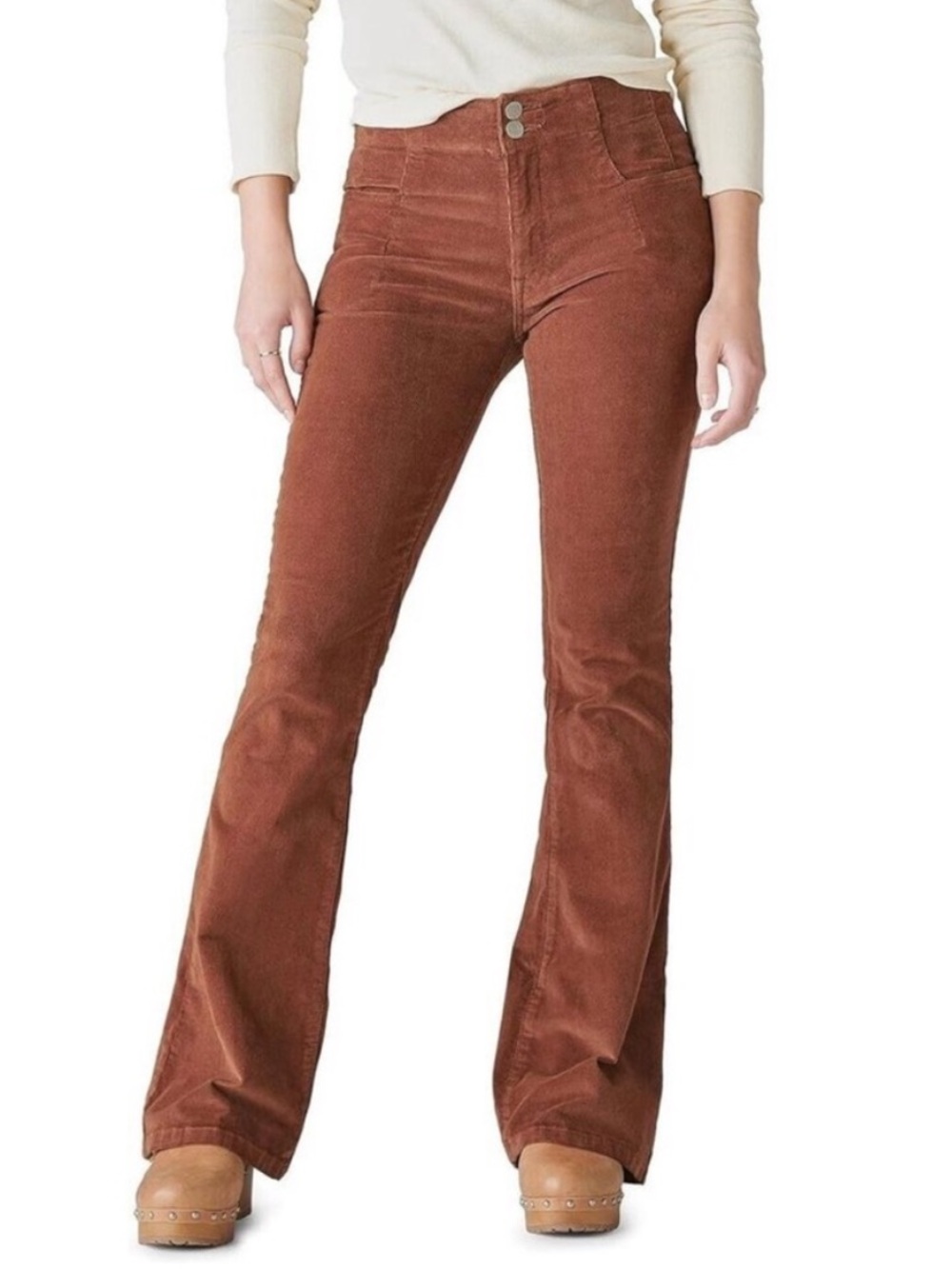 Lucky Brand Stevie High Rise Corduroy Flares Sz 6/28R